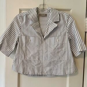 Everlane Short Sleeve Oxford Cropped Popover Size XS